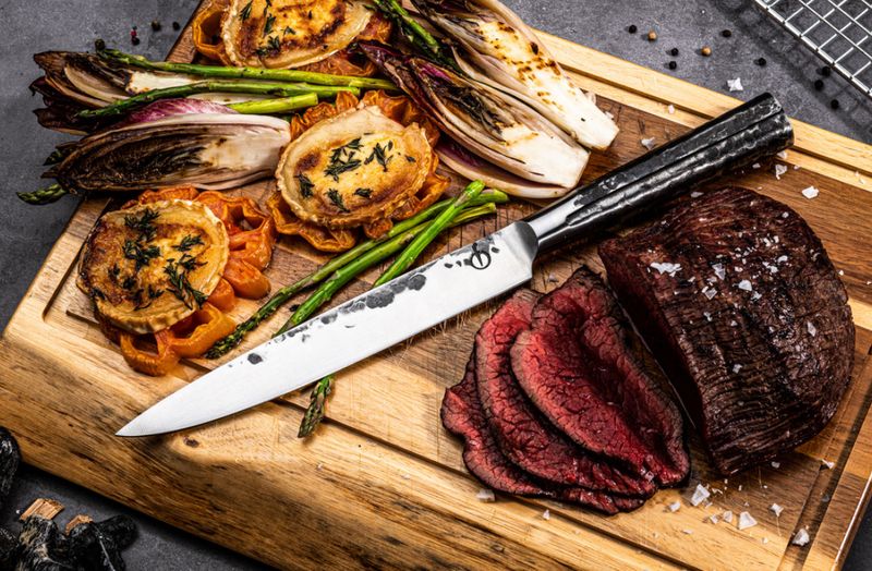 Forged Intense vleesmes in gebruik brisket dun snijden BBQ resultaat