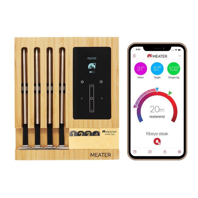Meater Block 4 probes complete draadloze thermometer set MeatMan Rillaar