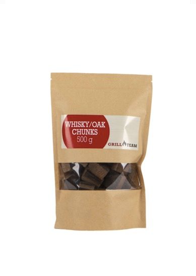 Grill Team rookhout chunks whisky eik 500g zak BBQ MeatMan