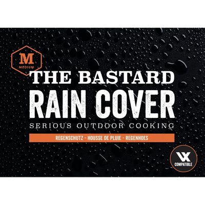 The Bastard Raincover Medium beschermhoes over Medium kamado BBQ MeatMan