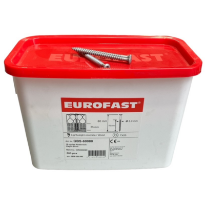 Screw Eurofast Ytong 80mm 500st