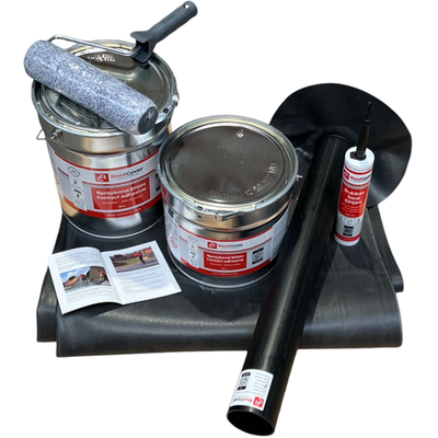 ​​​Paquet EPDM 6,00m x 7,00m avec colle, avaloir et mastic