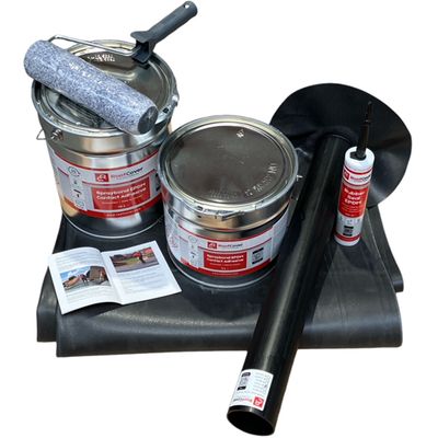 EPDM pakket 5,00m x 8,00m incl. lijm, afvoer en kit