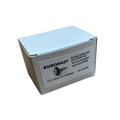 Schroef Eurofast zelfborend 4,2x25mm P2 met EPDM ring 100st