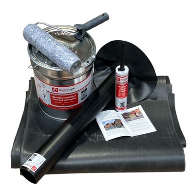 EPDM pakket 4,00m x 7,00m incl. lijm, afvoer en kit