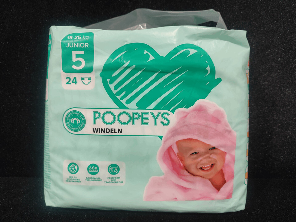 COUCHES BEBE POOPEYS Taille - (5) 15-25KG 24PCS - Colis de 4 paquets