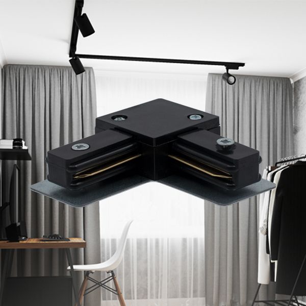 Trackline 2 hoekconnector zwart