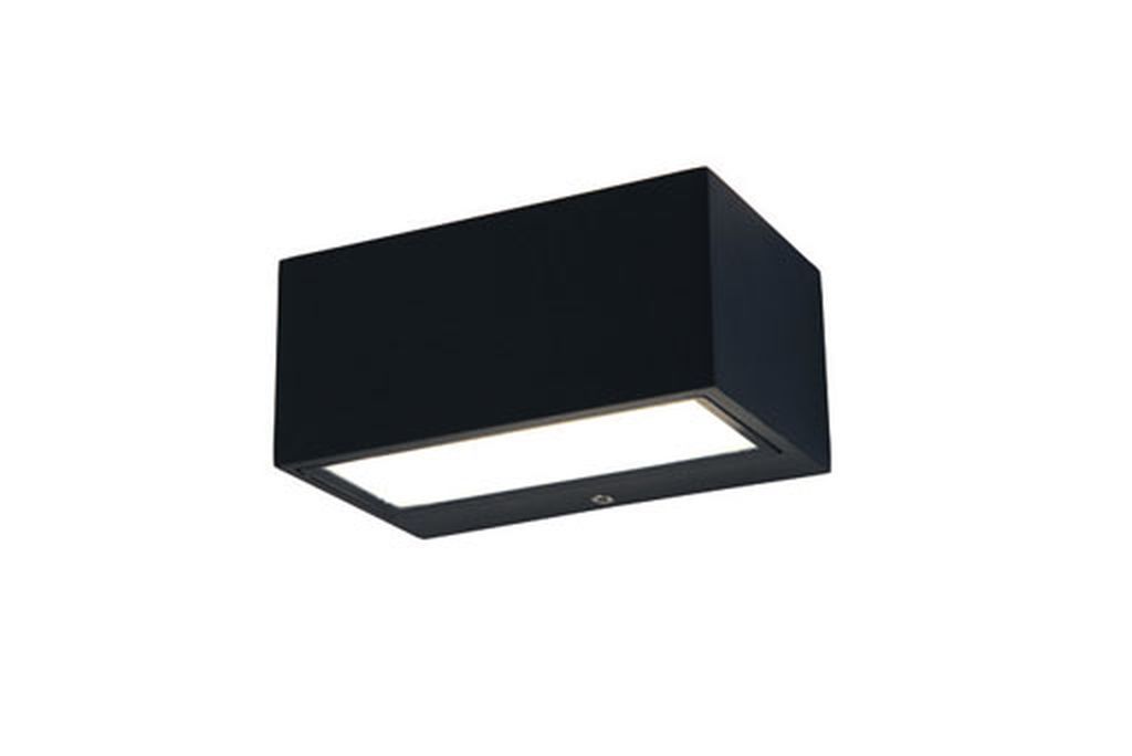 Gemini square outdoor led wall black