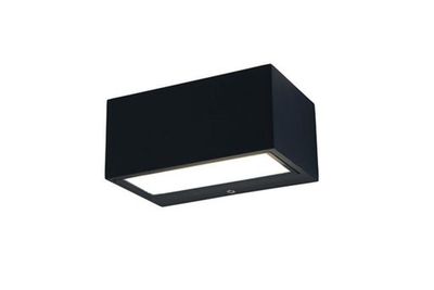 Gemini square outdoor led wall black