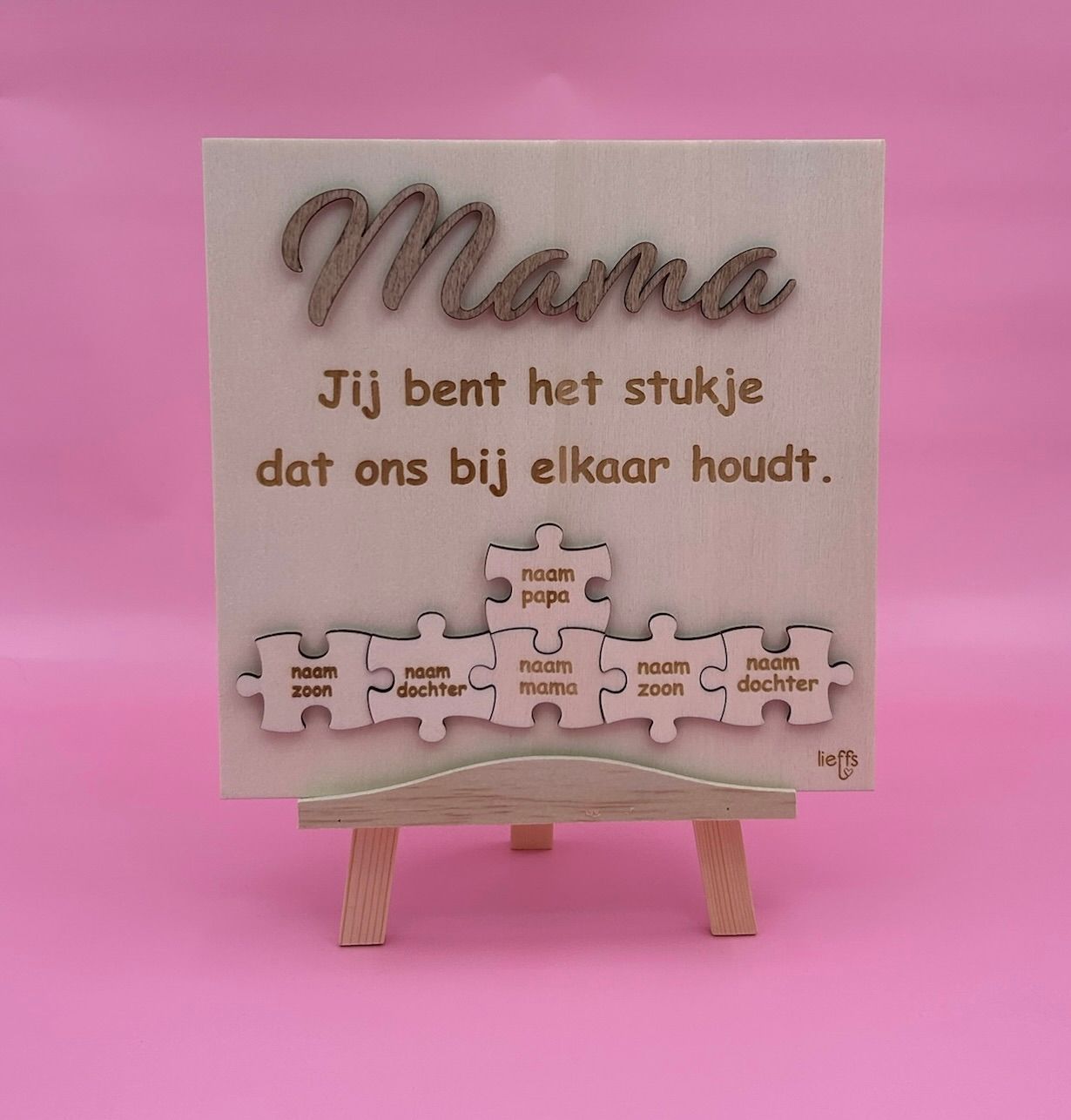 Gepersonaliseerde houten canvas &quot;jij bent het stukje&quot;