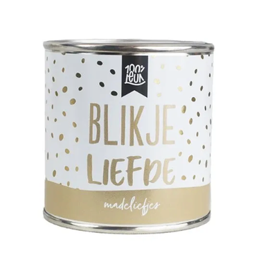 Blikje &quot;liefde&quot; - madeliefjes