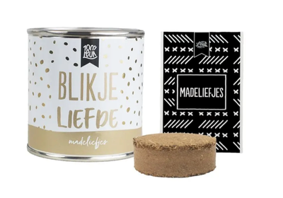Blikje &quot;liefde&quot; - madeliefjes