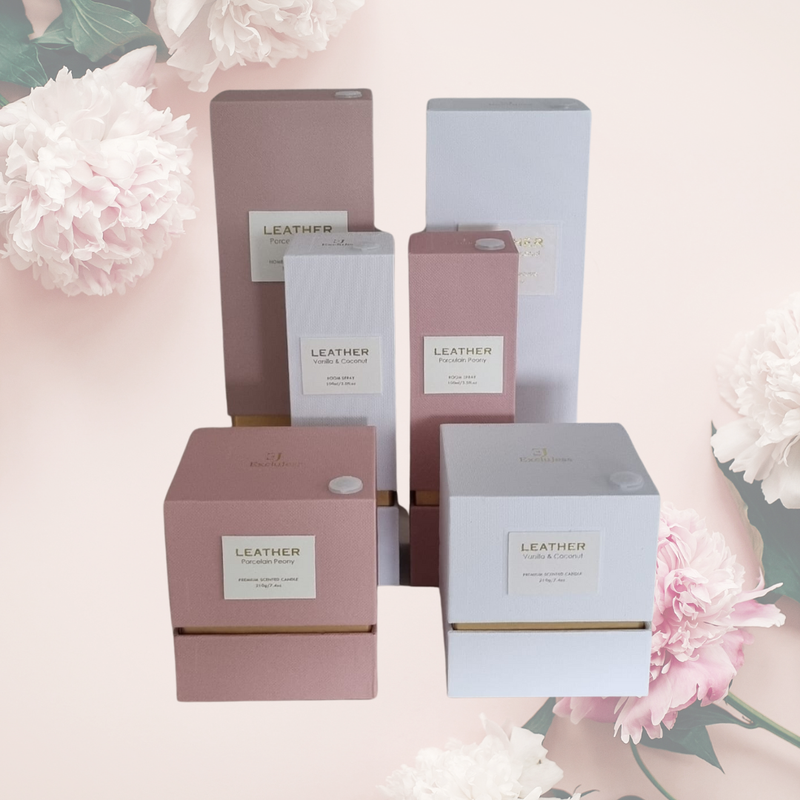 Pink leather porcelain peony diffuser 100ml Exclujess