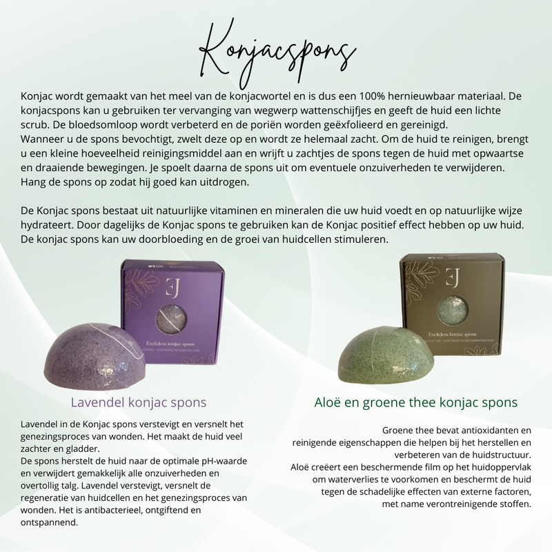 Aloë en groene thee konjac spons Exclujess