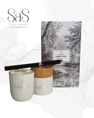 Forest Mist Gift set geurstokjes &amp; kaars – Amber Wood &amp; Spice Exclujess