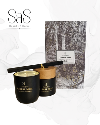 Forest Mist Gift set geurstokjes &amp; kaars – Evergreen &amp; Silver Birch Exclujess