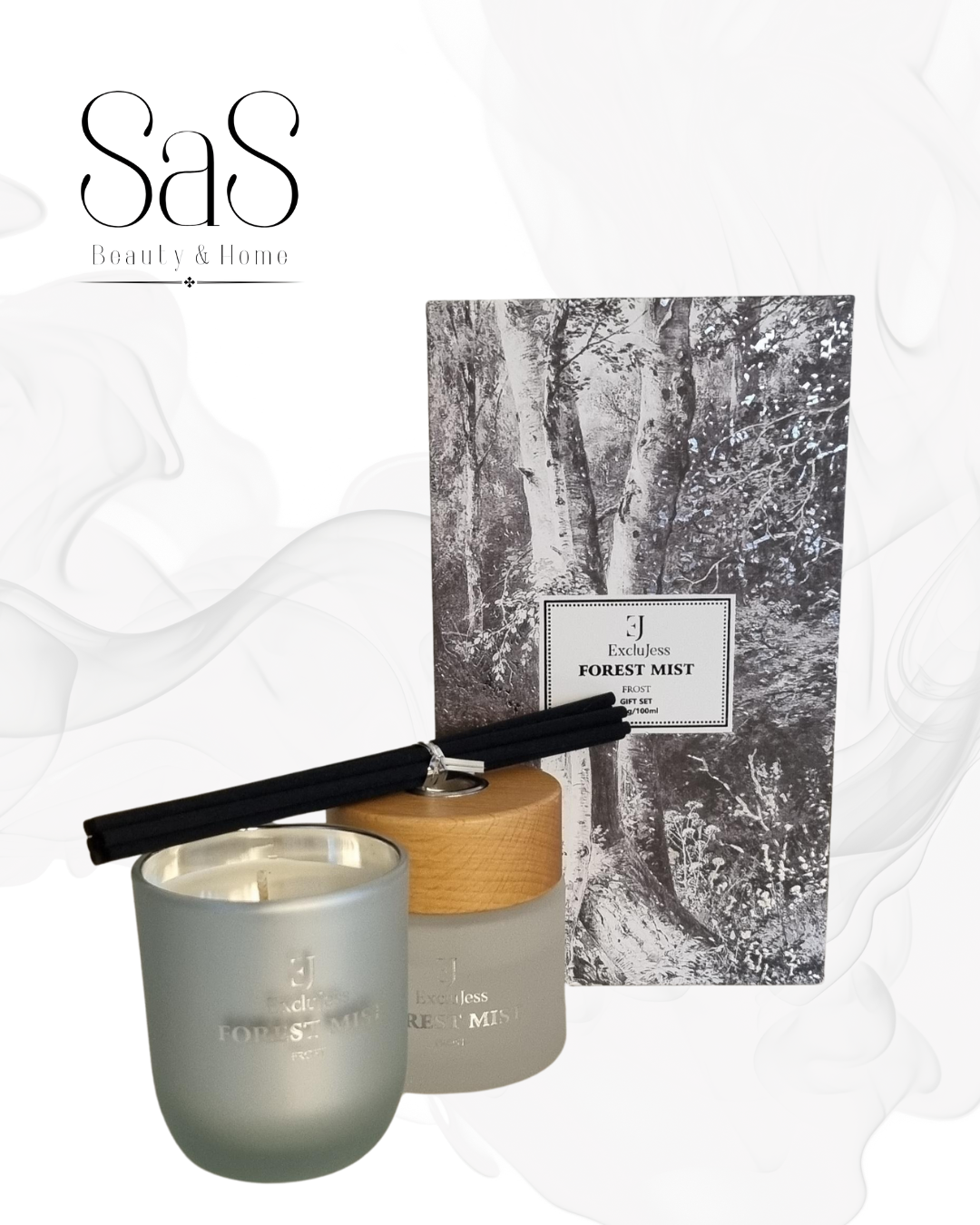 Forest Mist Gift set geurstokjes &amp; kaars – Frost Exclujess
