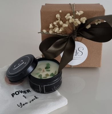 Kerst - Quote kaars in blik – You rock (klein formaat)