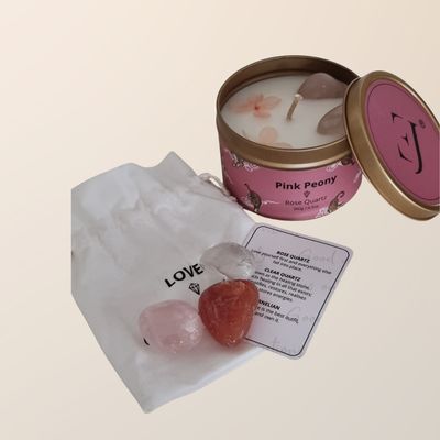 Love Giftset met quote kaars &amp; kristalset Exclujess