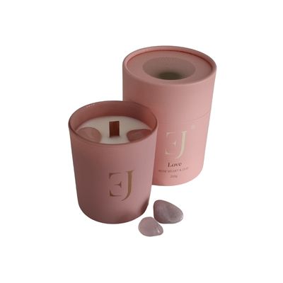 Crystal candle Love Rosequartz Exclujess