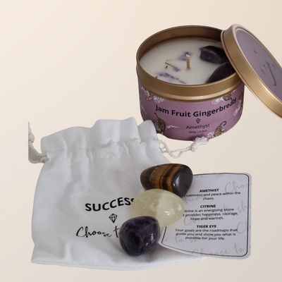 Succes Giftset met quote kaars &amp; kristalset Exclujess