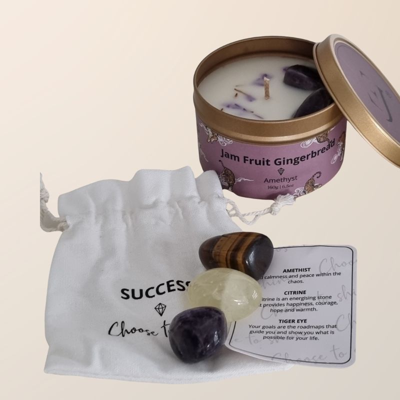 Succes Giftset met quote kaars &amp; kristalset Exclujess
