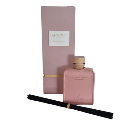 Pink leather porcelain peony diffuser 100ml Exclujess