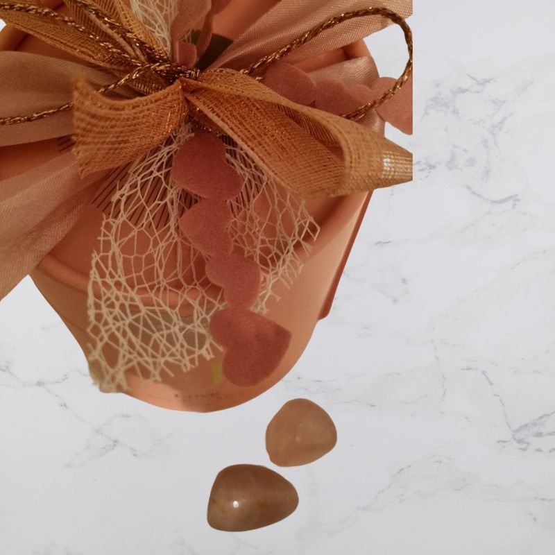 Crystal candle Love Rosequartz Geschenk