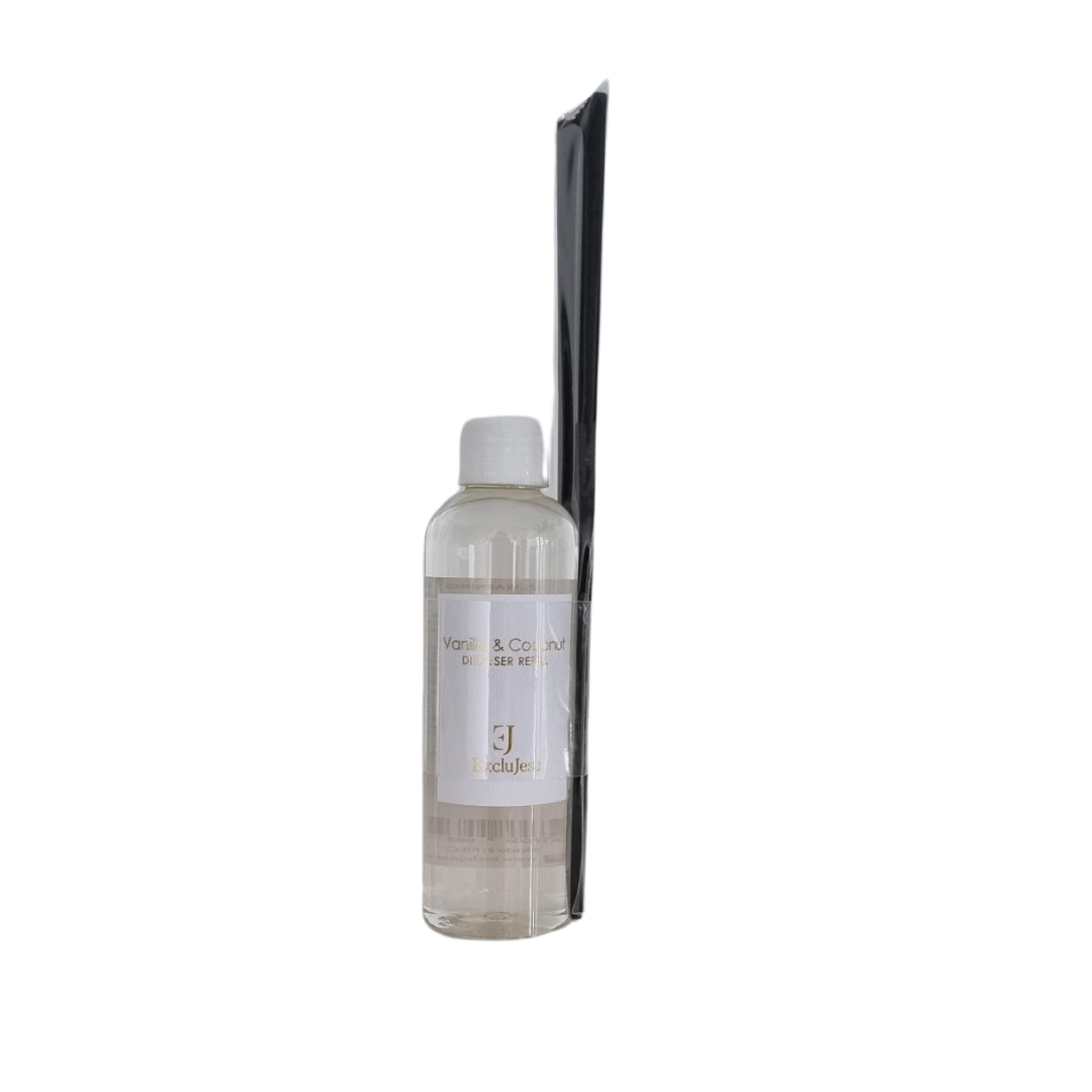 Navulling geurstokjes vanille &amp; coconut 200ml - Exclujess