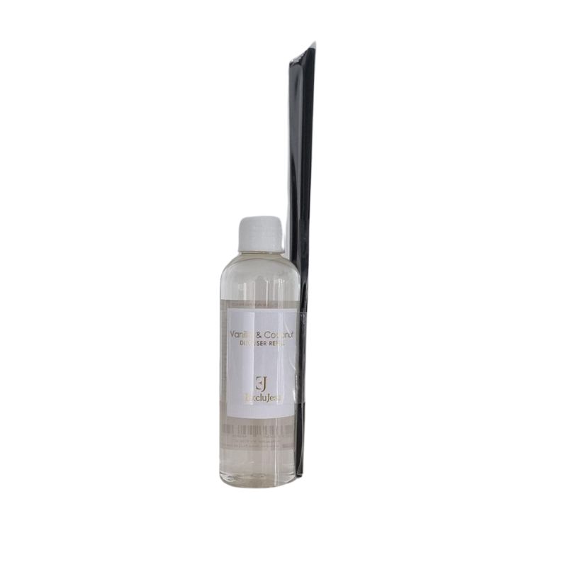 Navulling geurstokjes vanille &amp; coconut 200ml - Exclujess