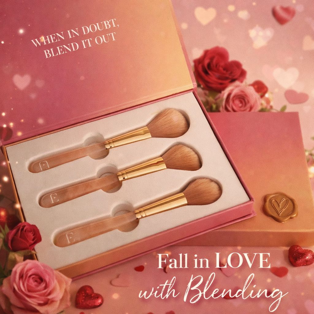 Valentijn Rozenkwarts Make-up Borstelset.