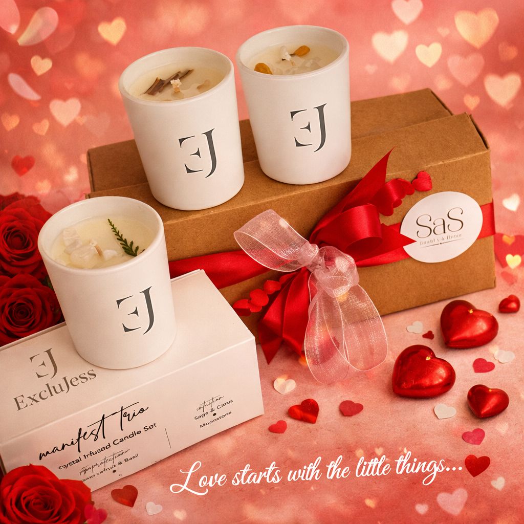 Valentijn Manifest Love – Crystal Infused Candle Set Valentijn Manifest Love – Crystal Infused Candle Set