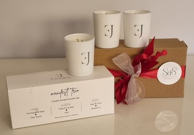 Valentijn Manifest Love – Crystal Infused Candle Set