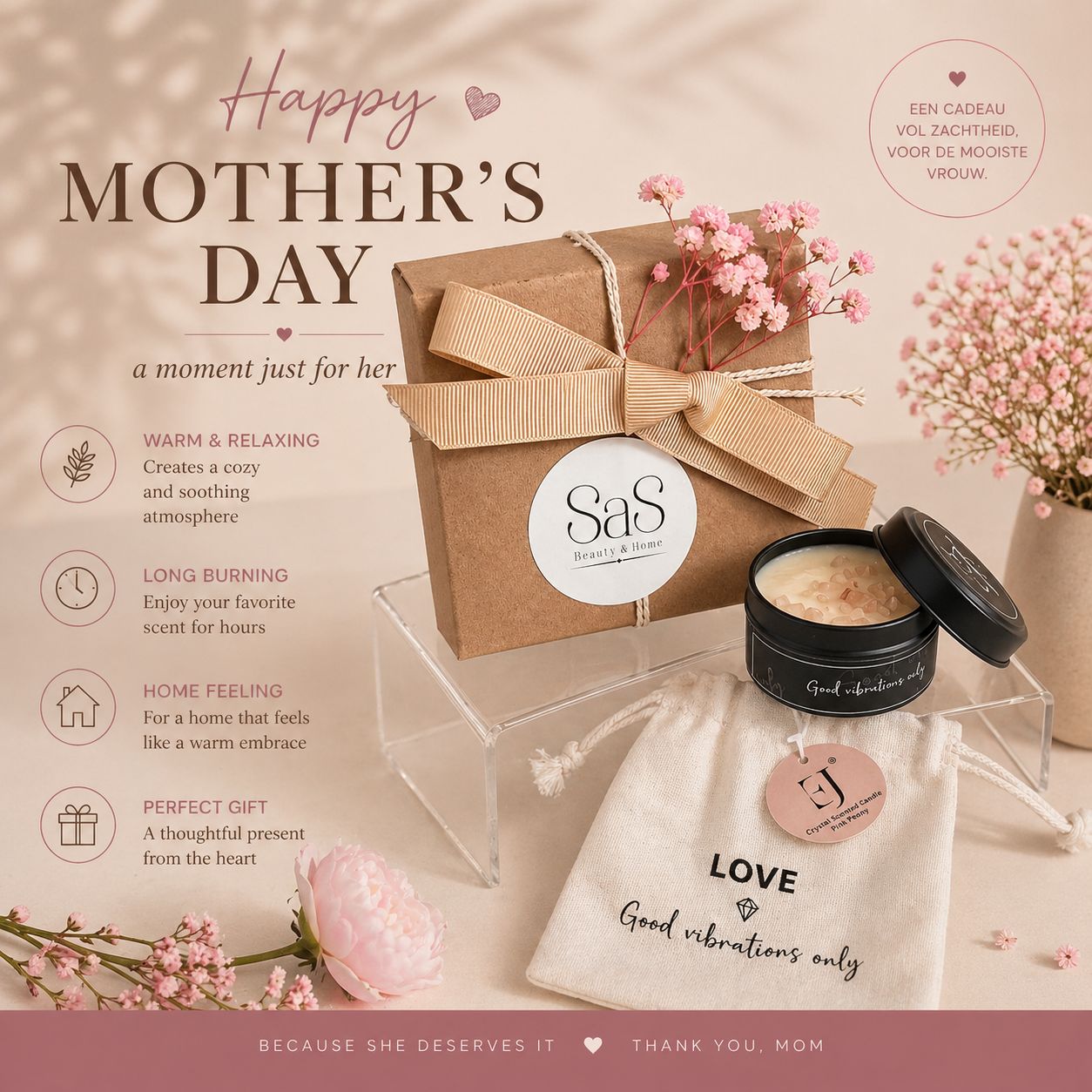 Moederdag Mini Love Rose Quartz