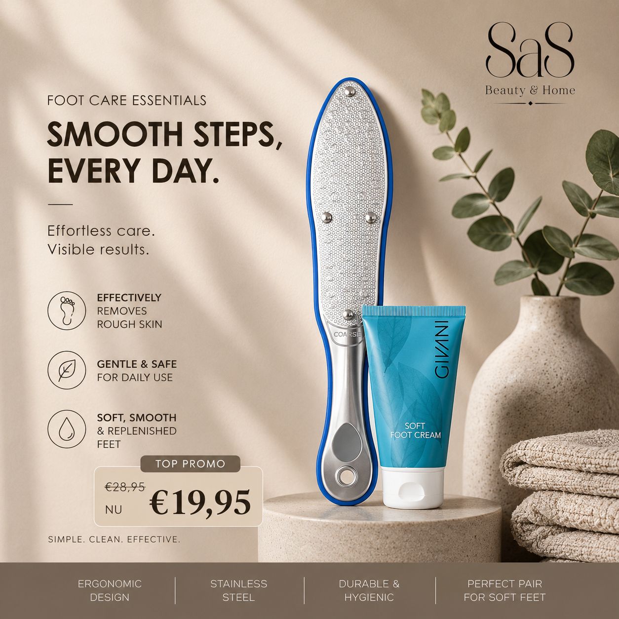 Soft Foot Cream + Pedicure rasp