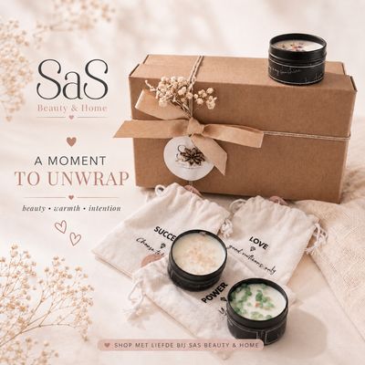 Cadeaubox 3x Mini Quote Kaars