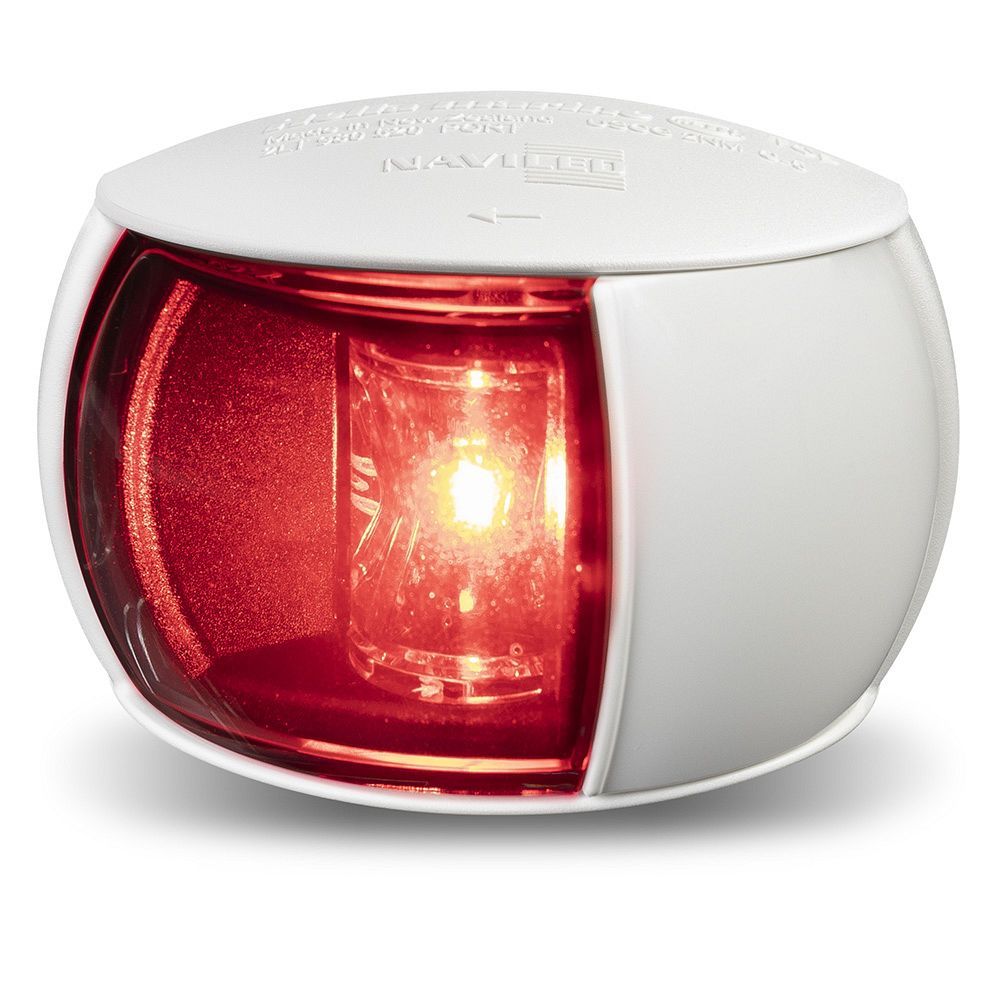 Bakboord Navigatielamp - Hella Marine NaviLED - Witte Behuizing - Heldere Lens (120mm kabel)