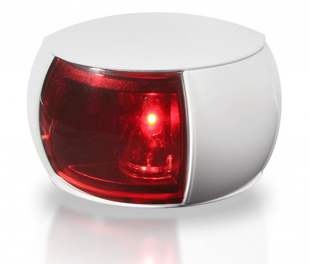 Bakboord Navigatielamp - Hella Marine NaviLED (EU) - Witte Behuizing - Rode Lens (120mm kabel)