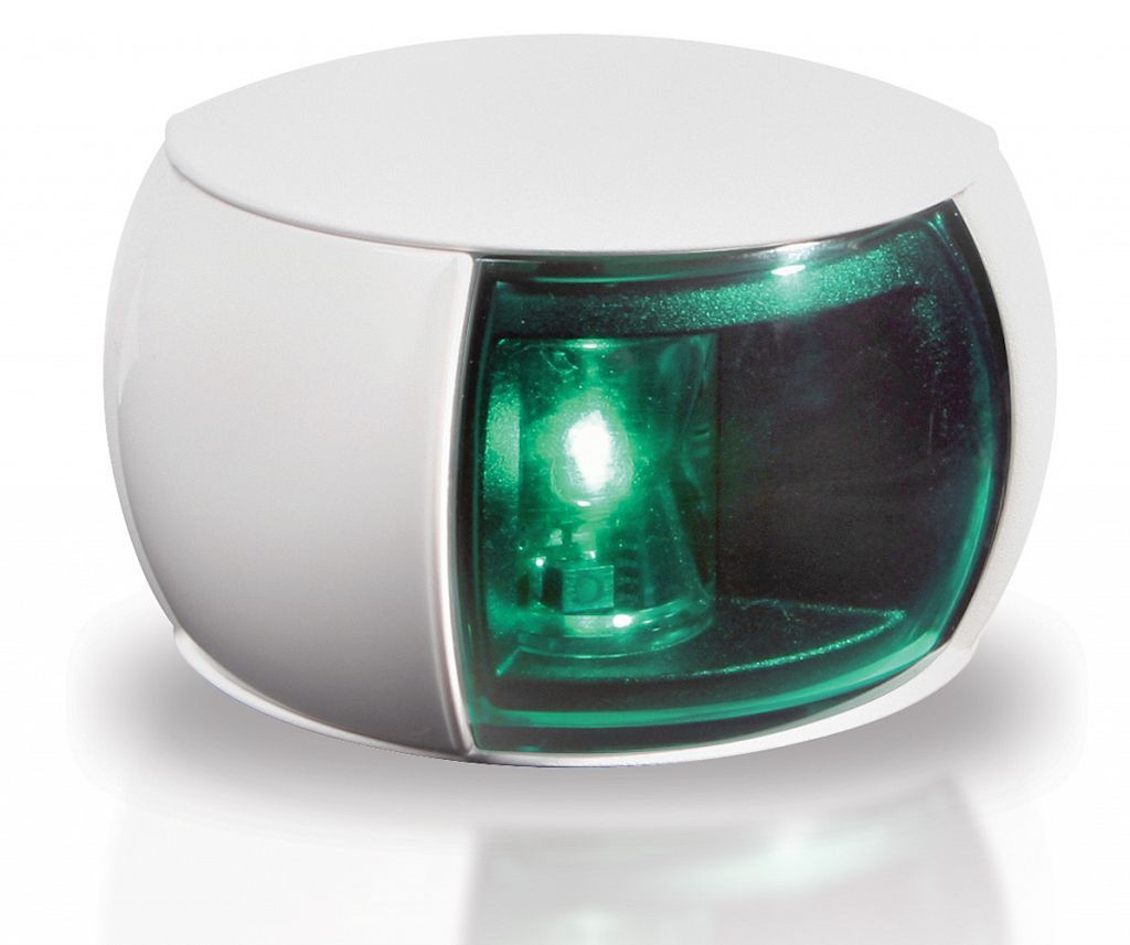 Stuurboord Navigatielamp - Hella Marine NaviLED - Witte Behuizing - Groene Lens (2.5m kabel)