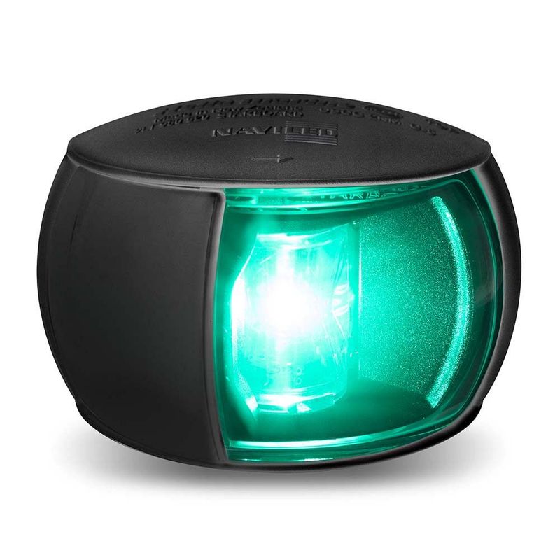 Stuurboord Navigatielamp - Hella Marine NaviLED - Zwarte Behuizing - Heldere Lens (120mm kabel)