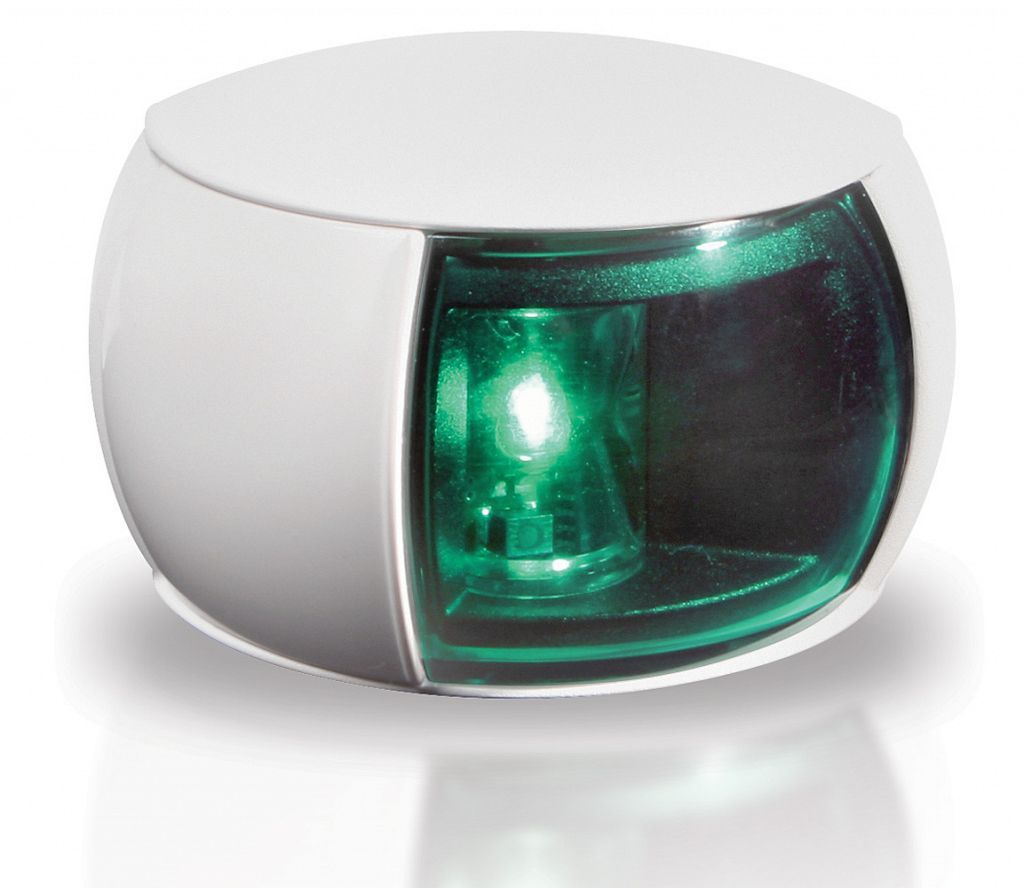 Stuurboord Navigatielamp - Hella Marine NaviLED (EU) - Witte Behuizing - Groene Lens (2.5m kabel)