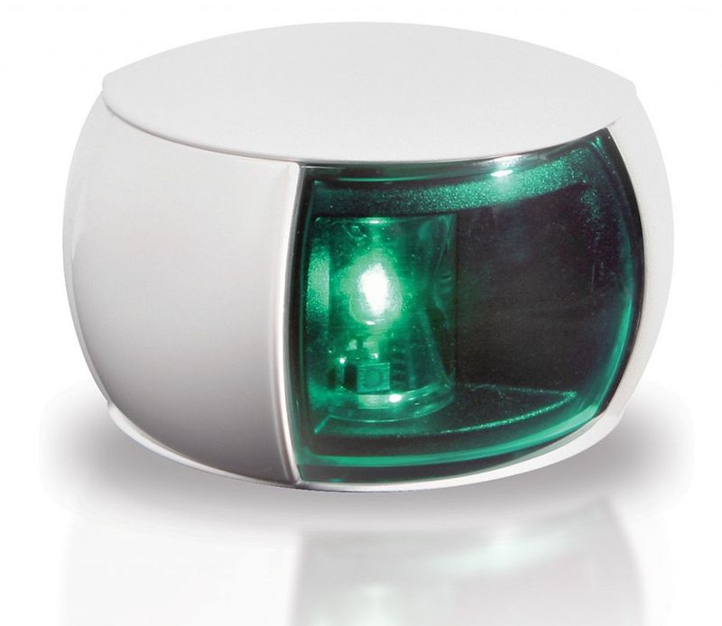 Stuurboord Navigatielamp - Hella Marine NaviLED (EU) - Witte Behuizing - Groene Lens (2.5m kabel)