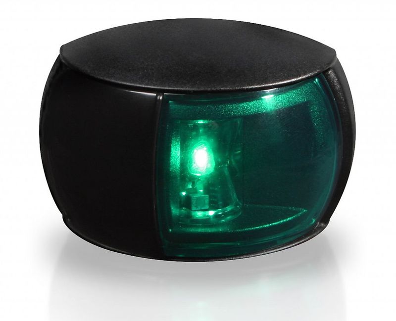 Stuurboord Navigatielamp - Hella Marine NaviLED (EU) - Zwarte Behuizing - Groene Lens (120mm kabel)