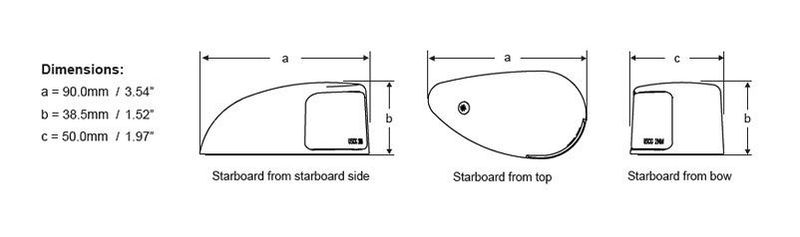 Bakboord Stuurboord Navigatielamp Set Dekmontage - Hella Marine NaviLED - Witte Behuizing - Gekleurde Lens