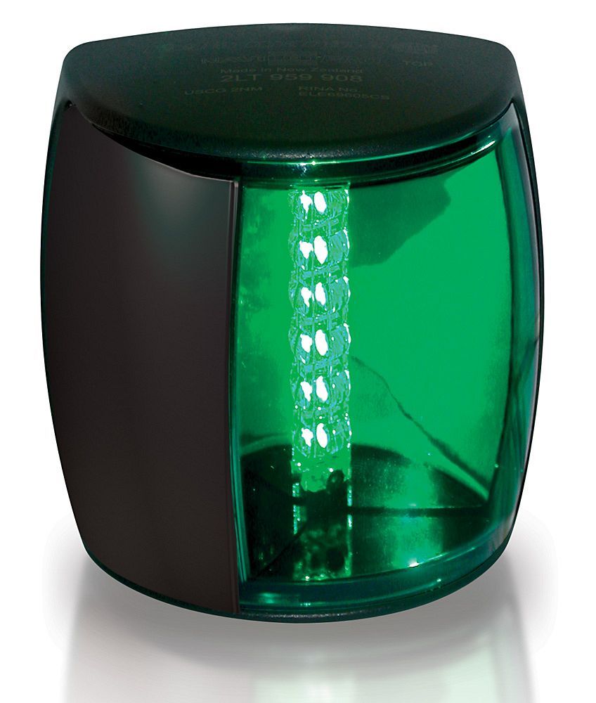 Stuurboord Navigatielamp - Hella Marine NaviLED PRO 3NM - Zwarte Behuizing- Groene Lens