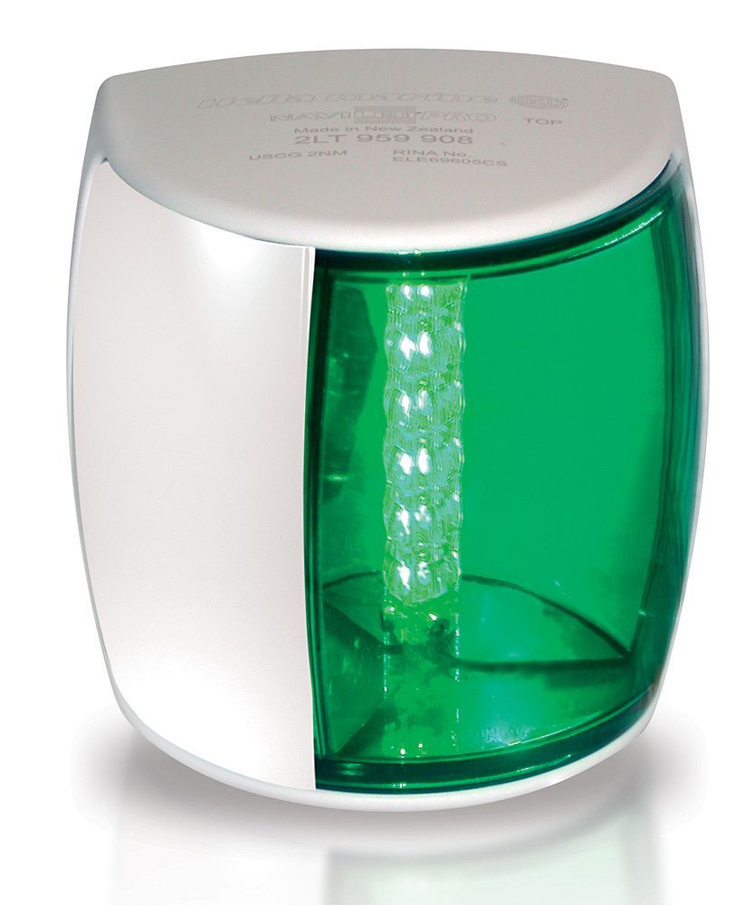 Stuurboord Navigatielamp - Hella Marine NaviLED PRO 3NM - Witte Behuizing- Groene Lens