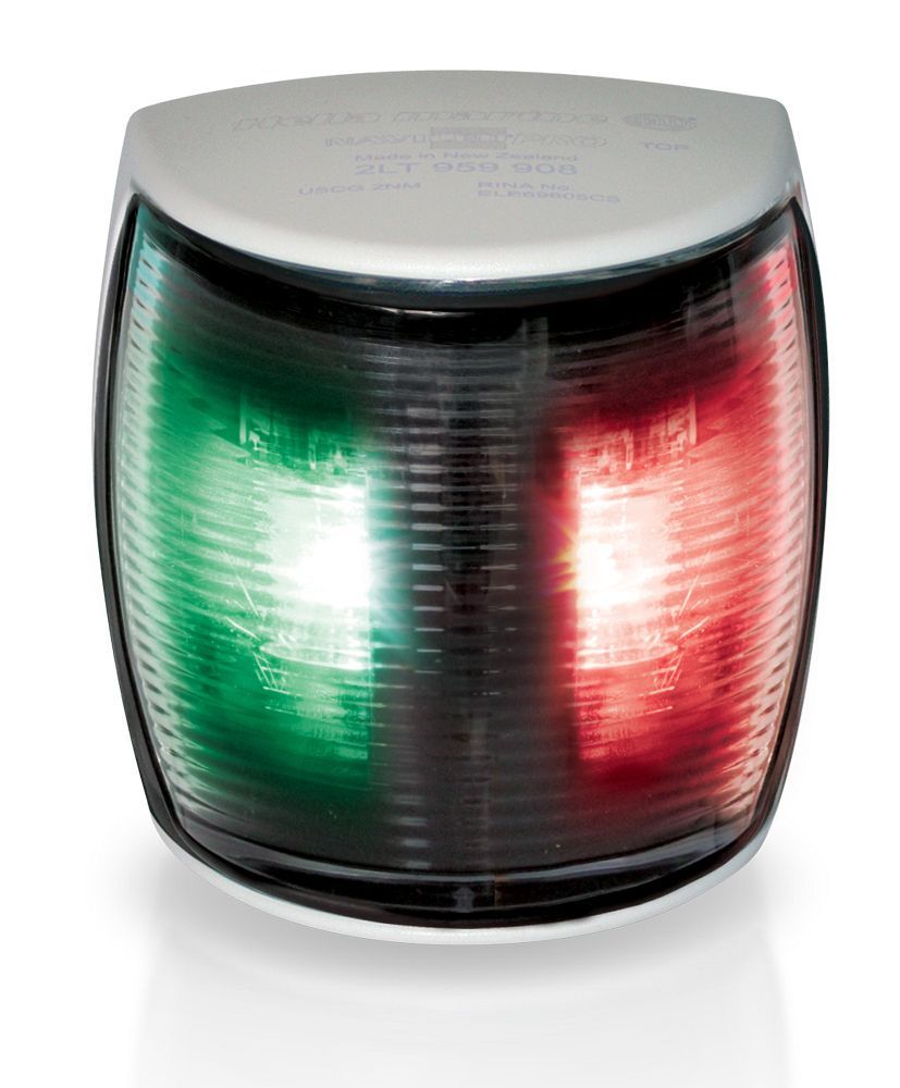 Bakboord Stuurboord 2-in-1 Twee Kleuren Navigatielamp - Hella Marine NaviLED PRO - Witte Behuizing