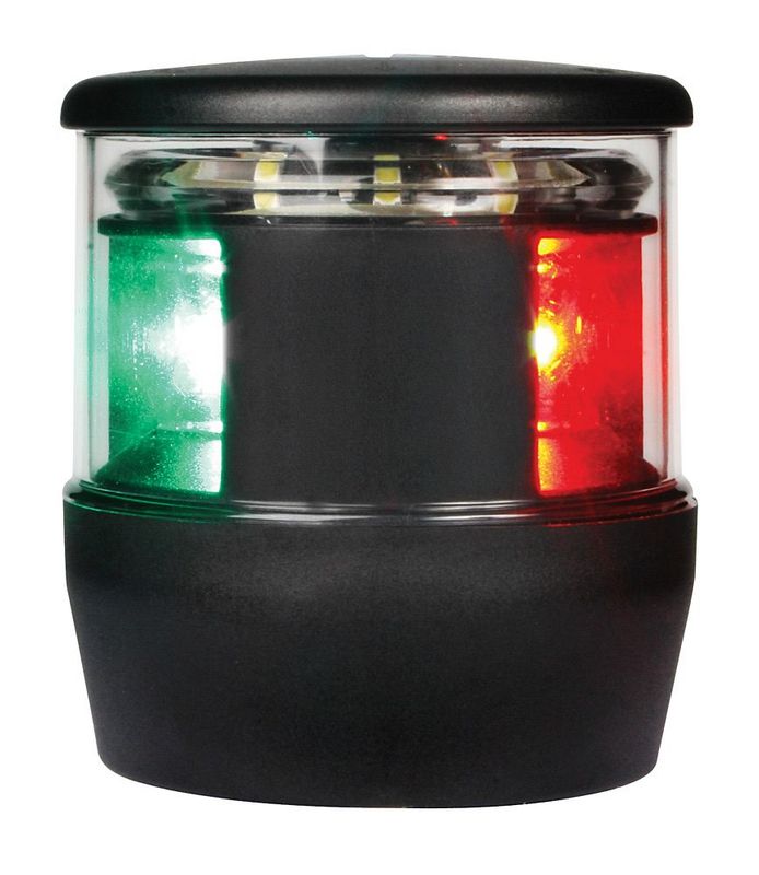 Bakboord Stuurboord Mastlicht Toplicht 3-in-1 Drie Kleuren Navigatielamp - Hella Marine NaviLED PRO - Zwarte Behuizing
