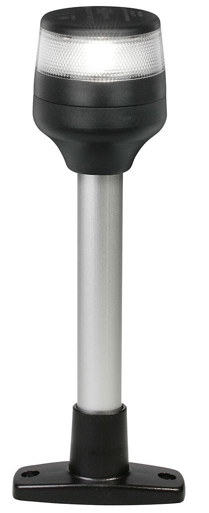 Ankerlicht Navigatielamp - Hella Marine NaviLED PRO - 360° - Vaste Paal 205 mm  - Zwarte Behuizing