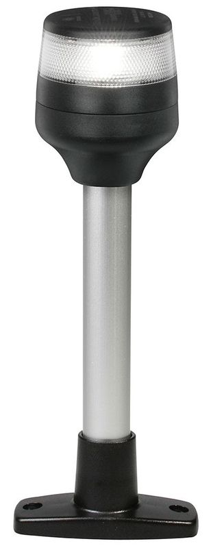 Ankerlicht Navigatielamp - Hella Marine NaviLED PRO - 360° - Vaste Paal 205 mm  - Zwarte Behuizing
